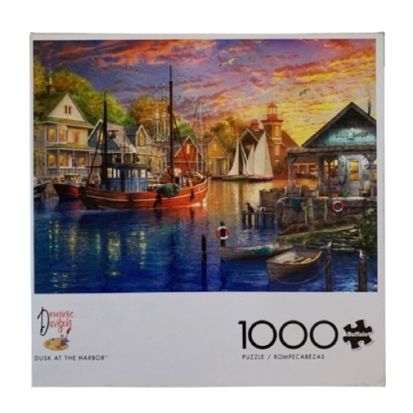 RESERVED BUFFALO Jigsaw Puzzle Dusk at the Harbor 1000 Piece Dominic Davison - Picture 4 of 12
